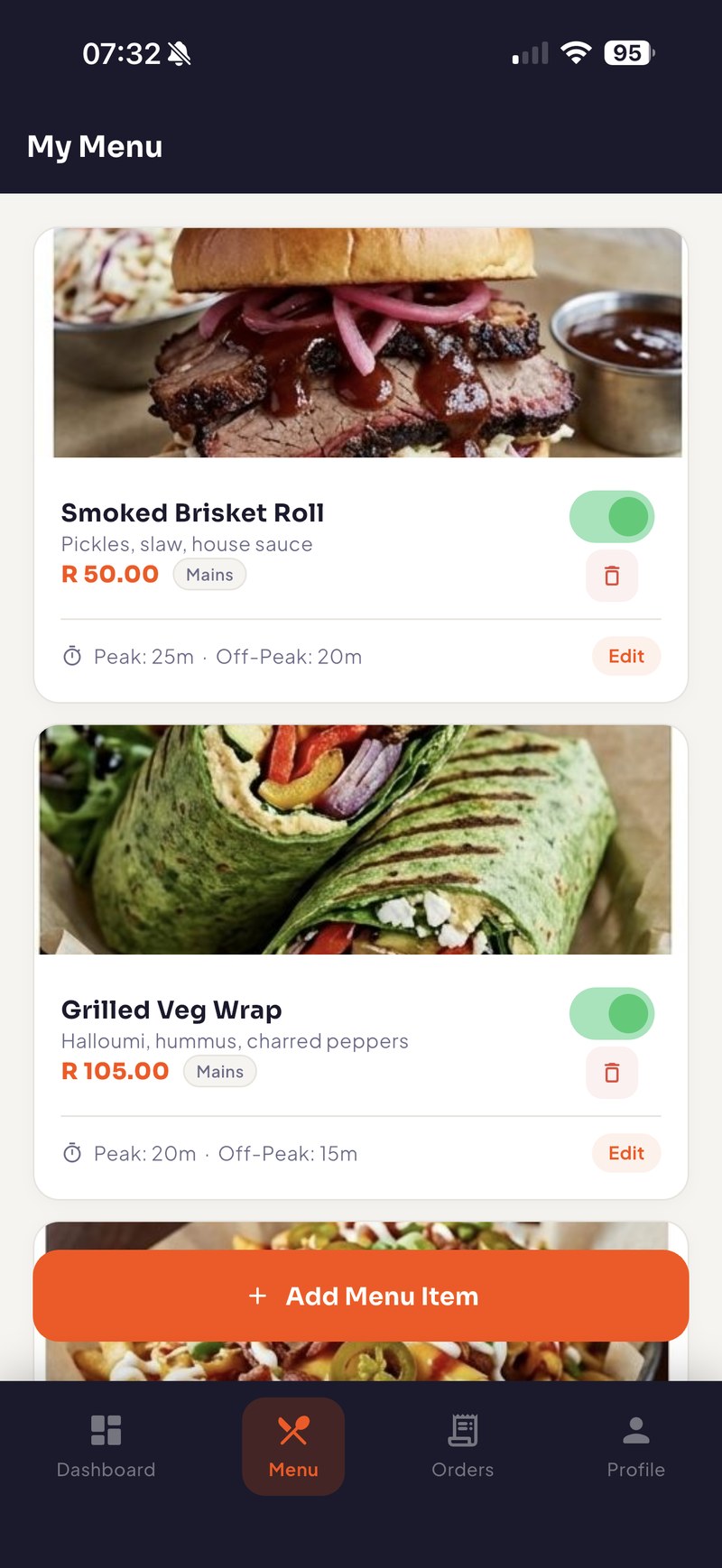 Menu management